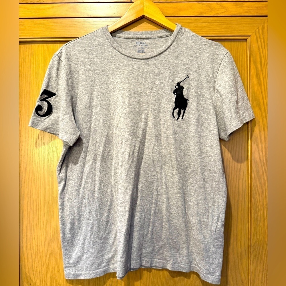 Polo Ralph Lauren Big Pony 3 Pullover Crewneck Cotton Grey Tee / Medium